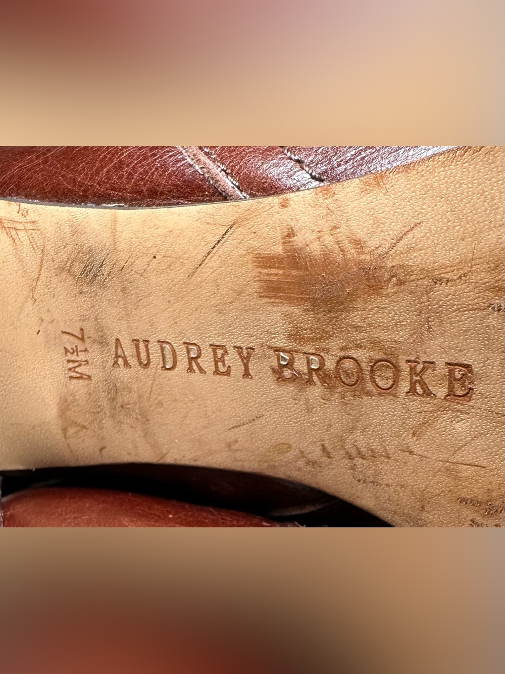 Audrey Brooke Brown Leather Boots Knee High Riding Fall Rich Preppy Classic 7.5 - Picture 12 of 16